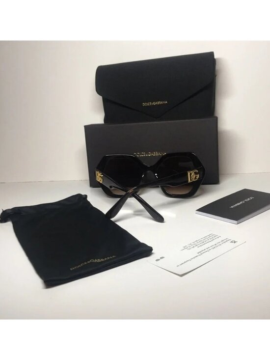 New Authentic Dolce & Gabbana DG4406 502/13 Gradient Brown Hexagonal Sunglasses main image 11